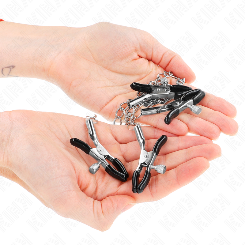 KINK – 4 pinces réglables pour tétons et clitoris finition argenté