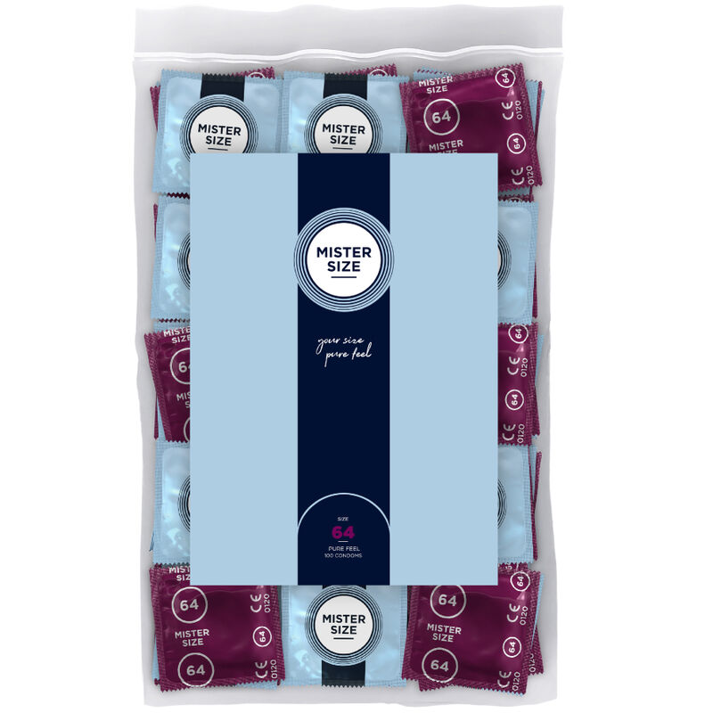 Mister Size – Préservatifs Taille XXL 64 mm – Boîte de 100 unités