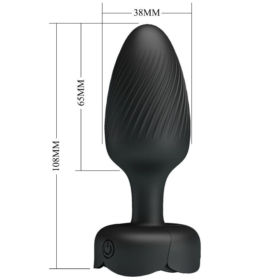 Plug Anal Vibrant LED Varian Noir 10,8 cm - Pretty Love