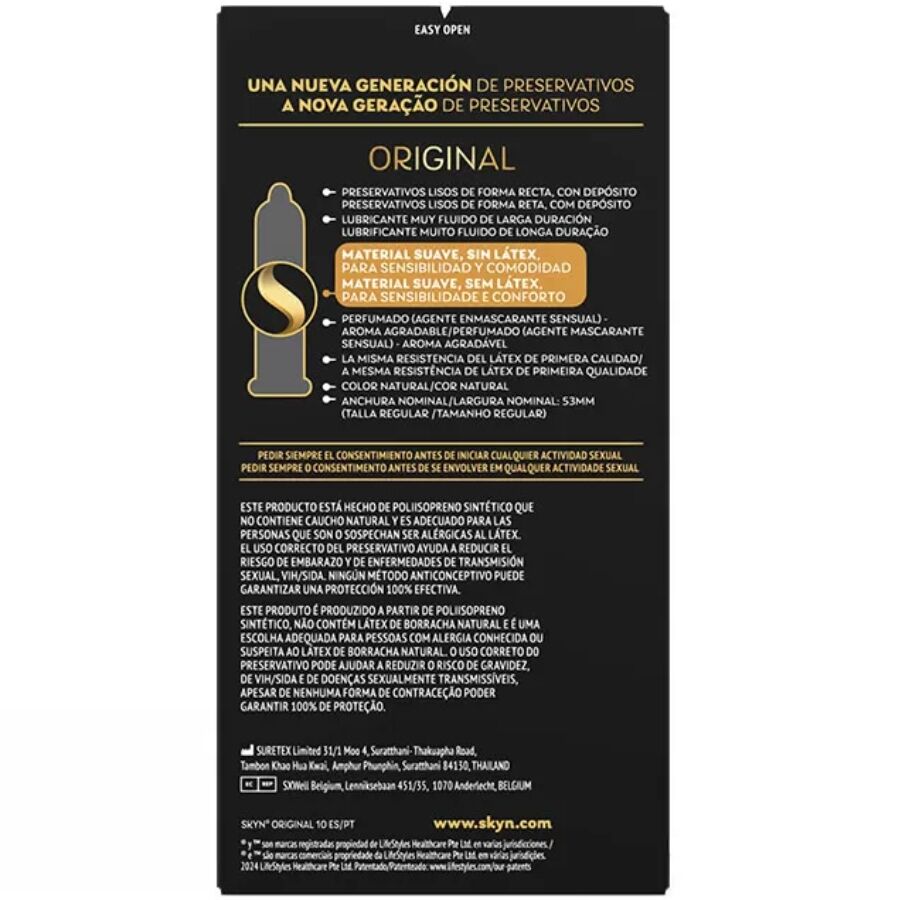 SKYN - Préservatifs sans latex Original Sensations naturelles - Boîte de 10
