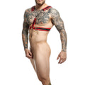 Harnais BDSM Dngeon Rouge avec Chaînes - MaleBasics - MOB