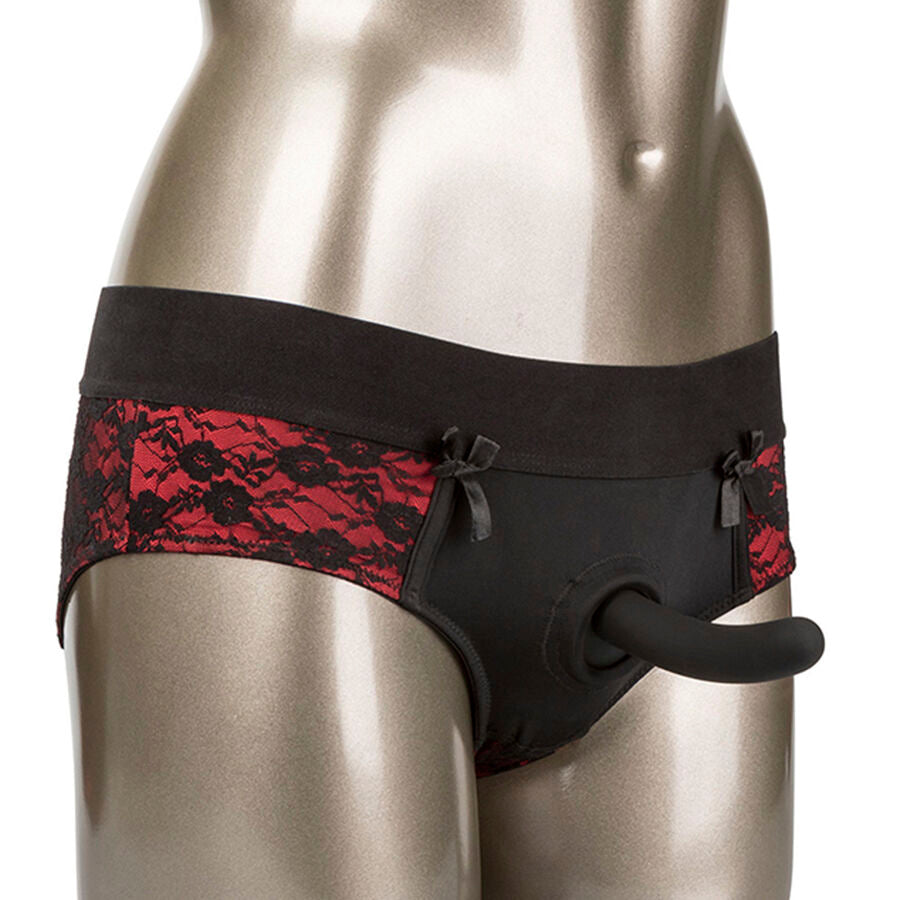Culotte Harnais Scandal Sans Entrejambe avec Gode S/M - CalExotics