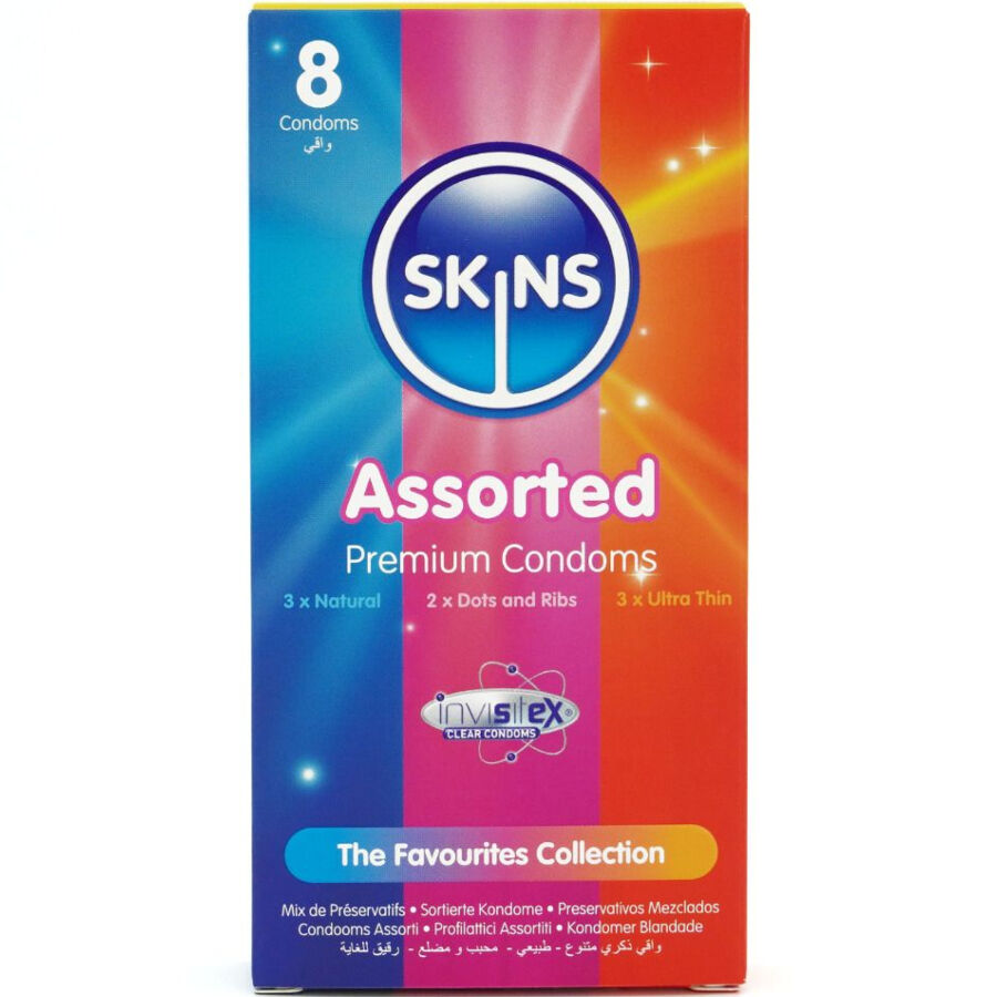 Préservatifs Premium Assortis Pack de 8 - Skins - SKINS