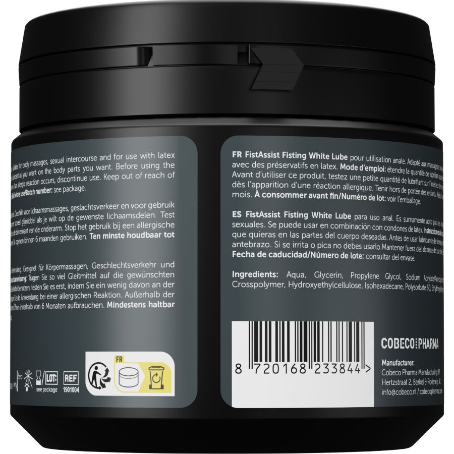 Lubrifiant Fist Assist Blanc Extra-Épais 500ml - Cobeco - COBECO - FIST ASSIST