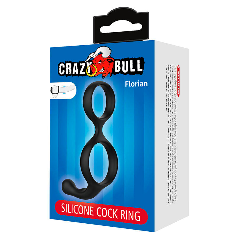 Double Anneau Pénien et Testiculaire Noir Florian - Crazy Bull