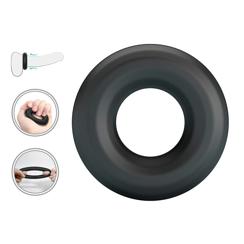 Anneau Pénien Urban en Silicone Ultra Doux Noir - Crazy Bull