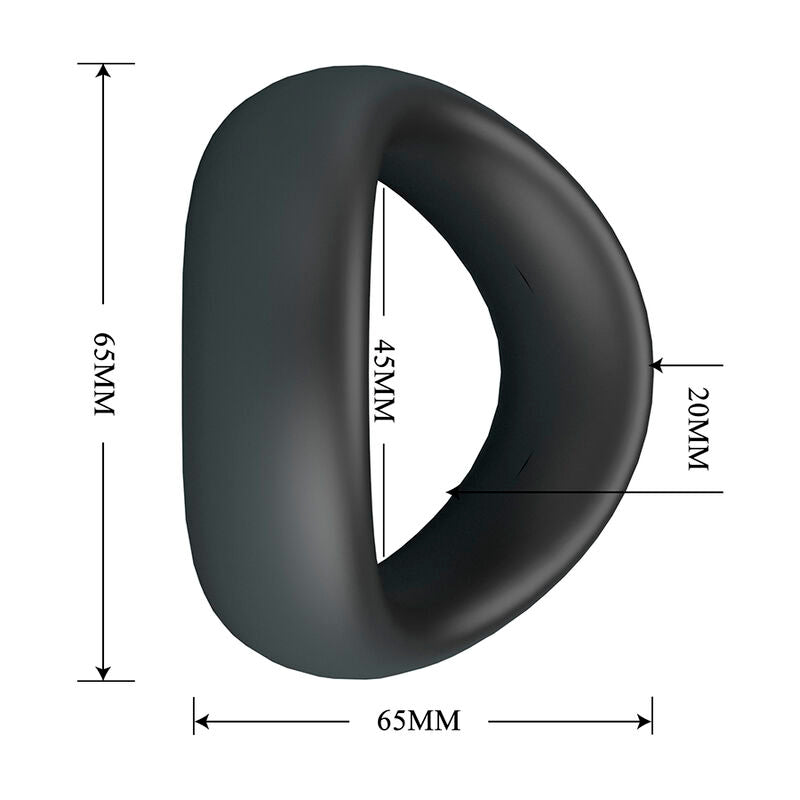 Anneau Pénien Ergonomique Valen en Silicone Noir - Crazy Bull