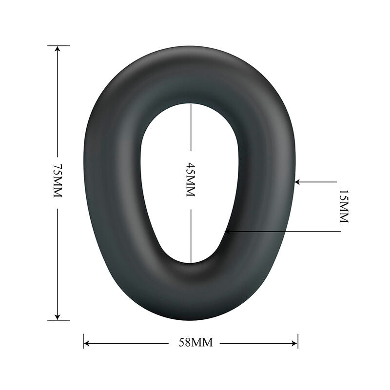 Anneau Pénien Vesper en Silicone Ultra Doux Noir - Crazy Bull
