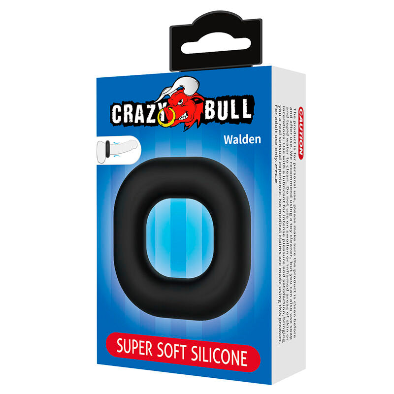Anneau Pénien Walden en Silicone Doux Noir - Crazy Bull