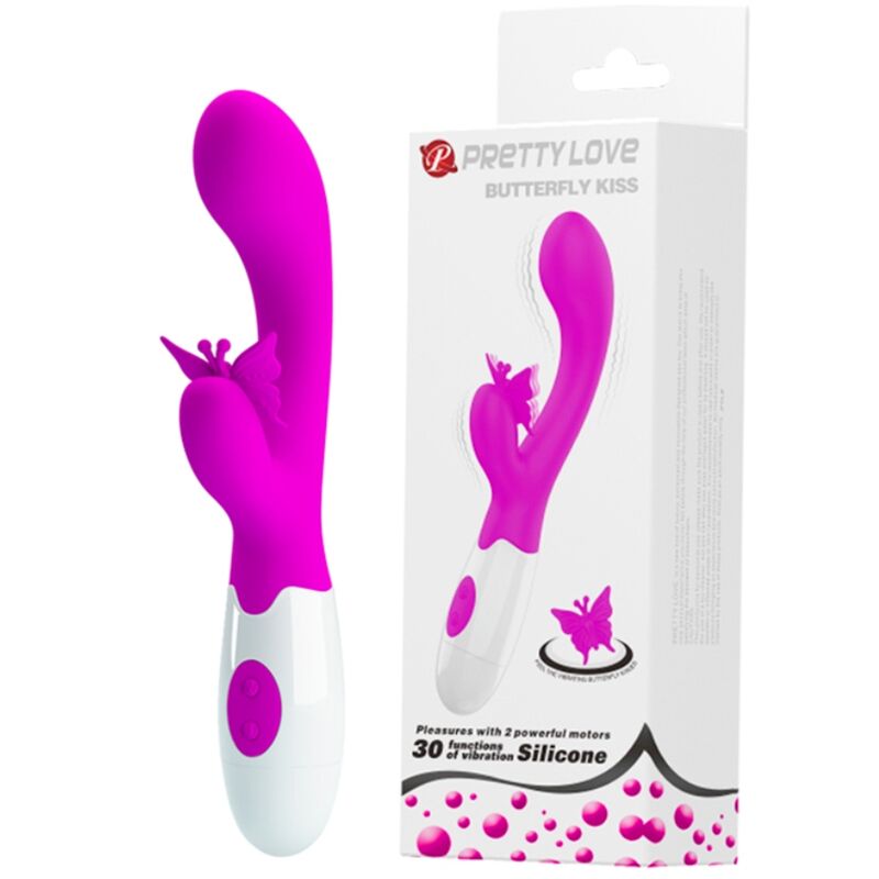 Vibromasseur Lapin Papillon Violet 30 Fonctions - Pretty Love