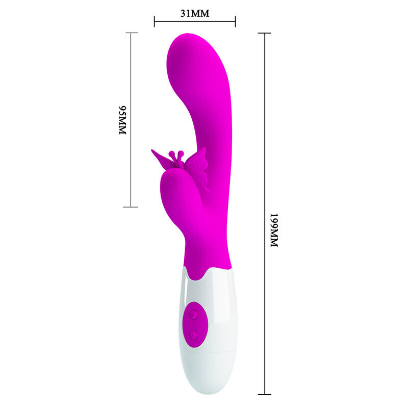 Vibromasseur Lapin Papillon Violet 30 Fonctions - Pretty Love
