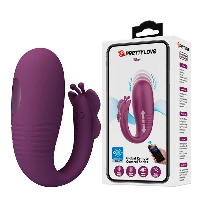 Vibrateur Œuf à Va-et-Vient Klay Contrôlé par App Violet - Pretty Love