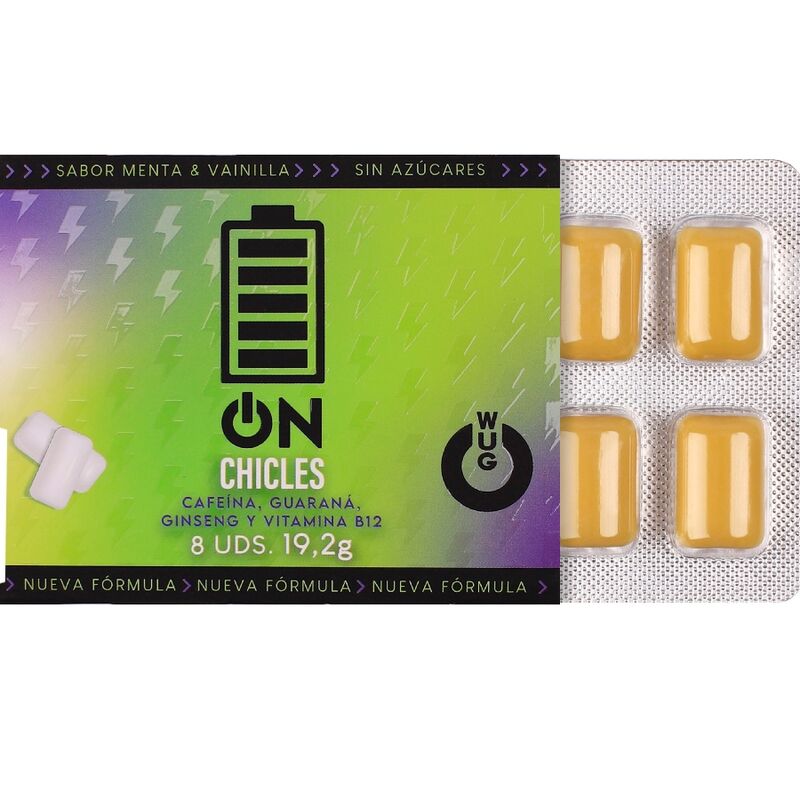 Chewing-Gum Énergétique Caféine Guarana Ginseng B12 - Wug