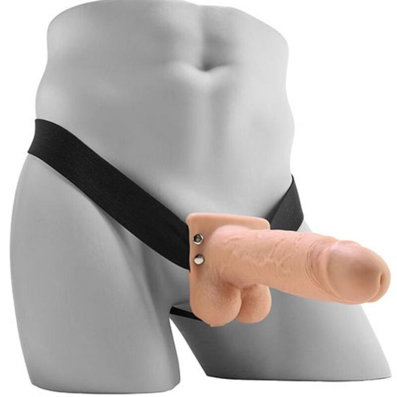 Gode Vibrant Creux Réaliste avec Boules 17,8 cm - Fetish Fantasy Series