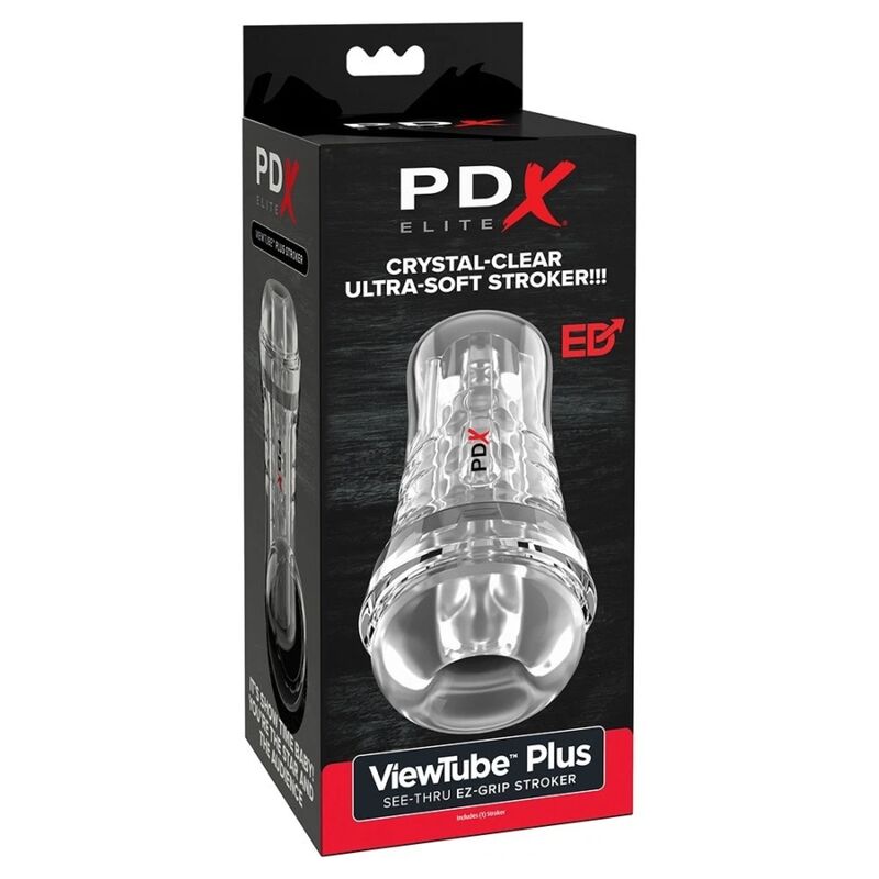 Masturbateur Transparent ViewTube Plus EZ-Grip 21 cm - PDX Elite