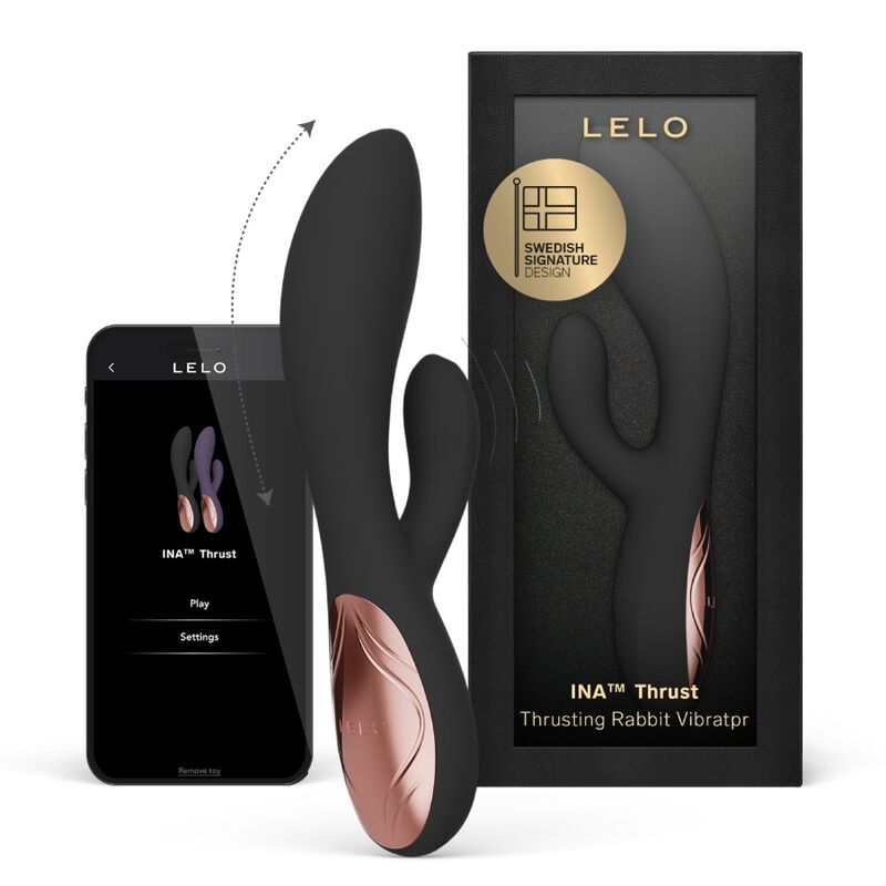 Vibromasseur Rabbit à Poussée Ina Thrust Noir - Lelo