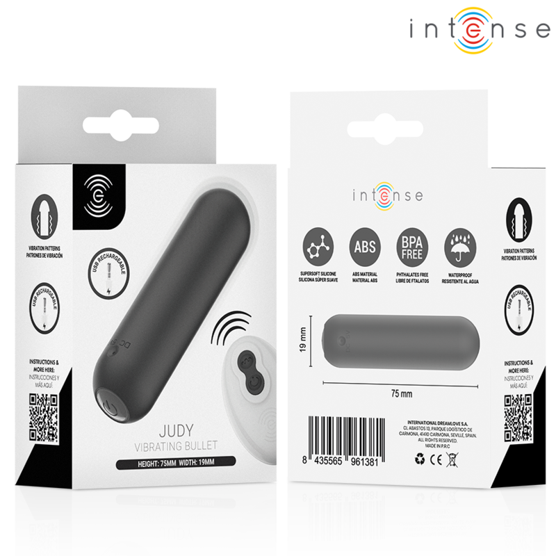 Vibromasseur Judy Rechargeable Télécommande Noir - Intense