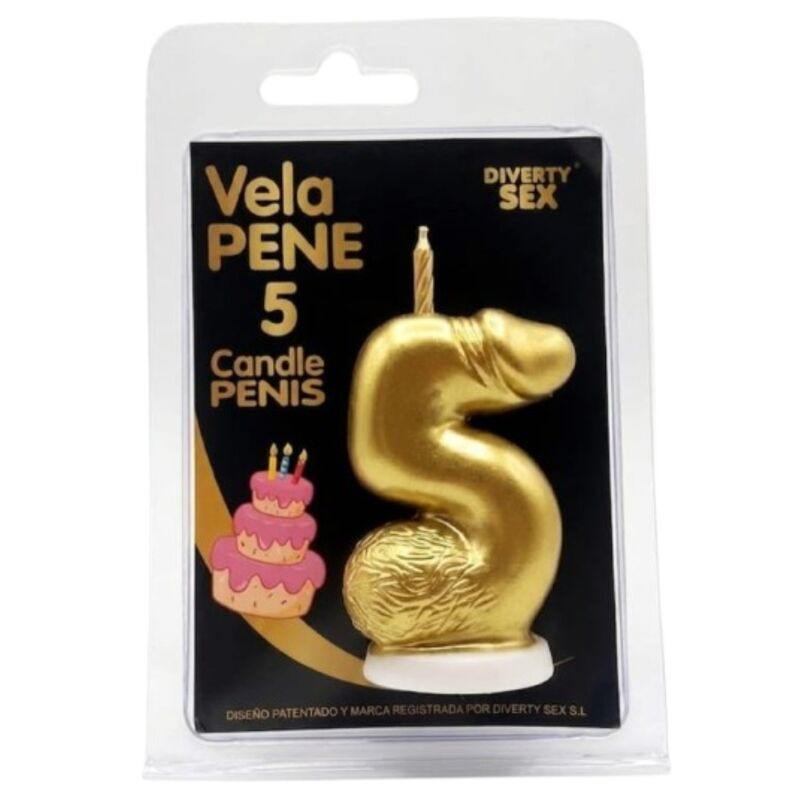 Bougie Pénis Chiffre 0 Or - Diablo Picante