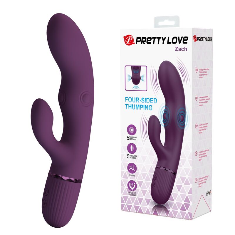 Vibromasseur Lapin Zach Rechargeable 5+5 Fonctions - Pretty Love