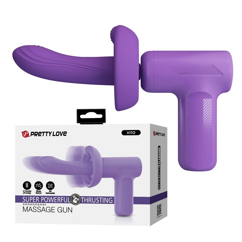 Pistolet de Massage Vito à Poussée 5 Modes Violet - Pretty Love