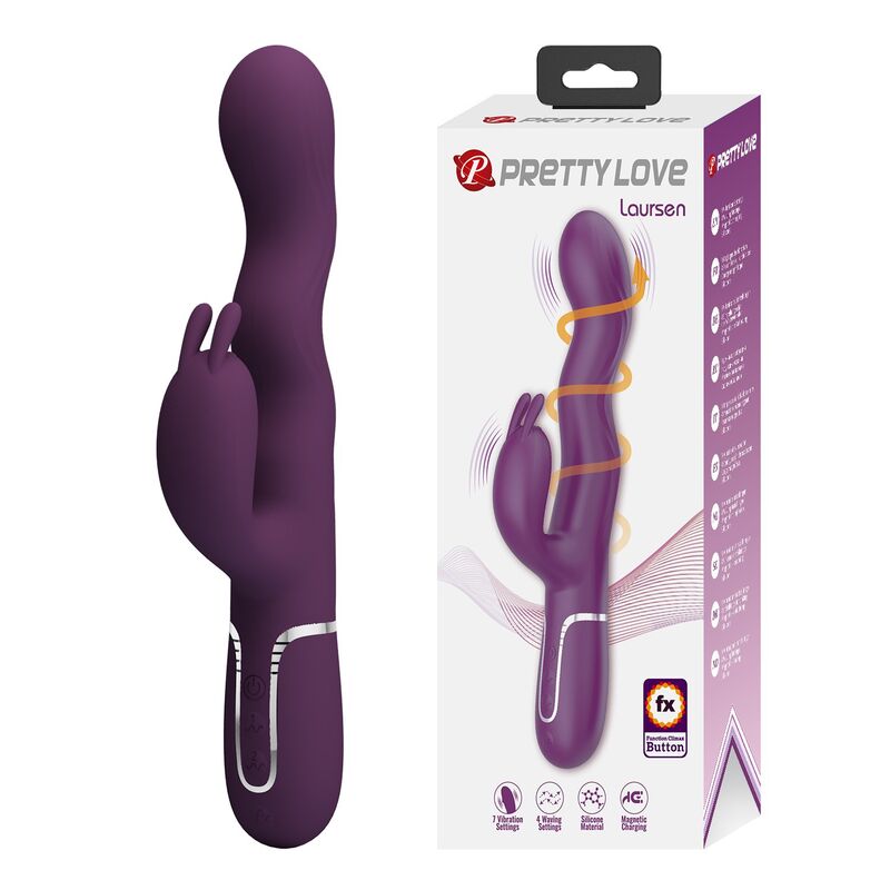 Vibromasseur Lapin Loursen Poussée 7 Modes Rechargeable - Pretty Love