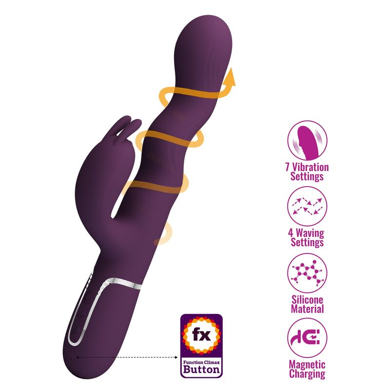 Vibromasseur Lapin Loursen Poussée 7 Modes Rechargeable - Pretty Love