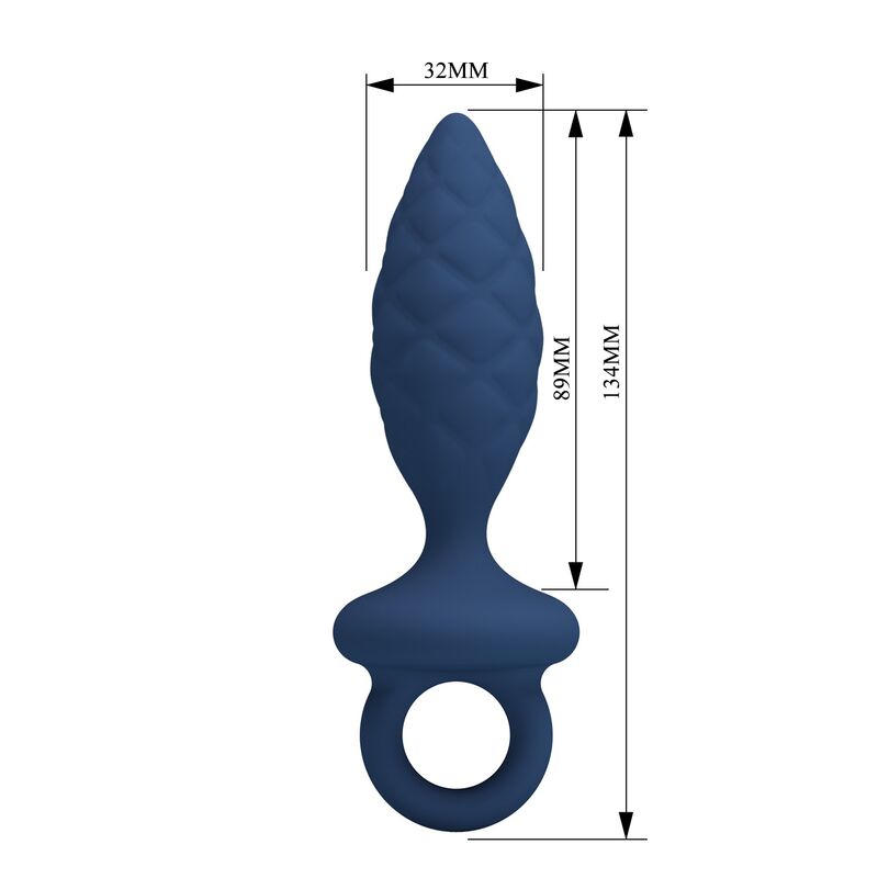 Plug Anal Texturé Anneau Bleu Taille M - MR PLAY