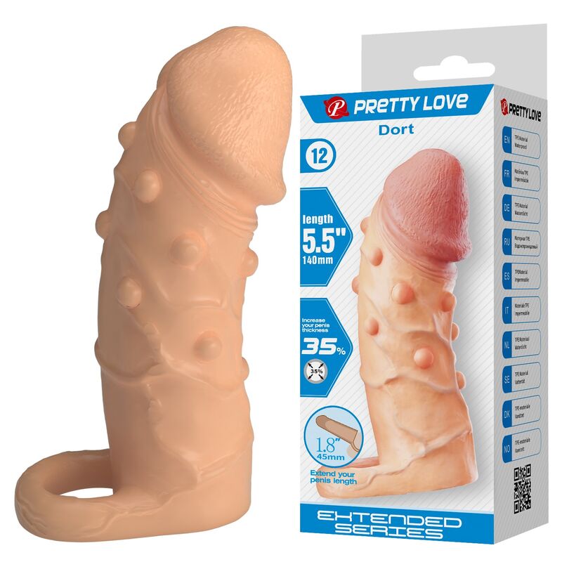 Manchon d'Extension Pénien Dort 14 cm Ø 4 cm Naturel - Pretty Love