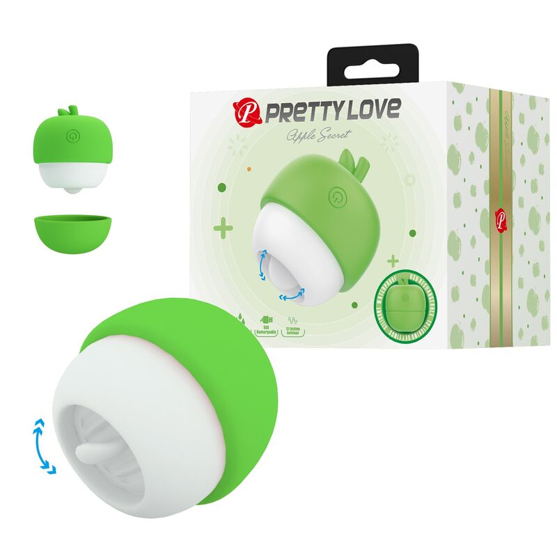 Stimulateur Clitoridien Effet Langue Rechargeable Vert - Pretty Love
