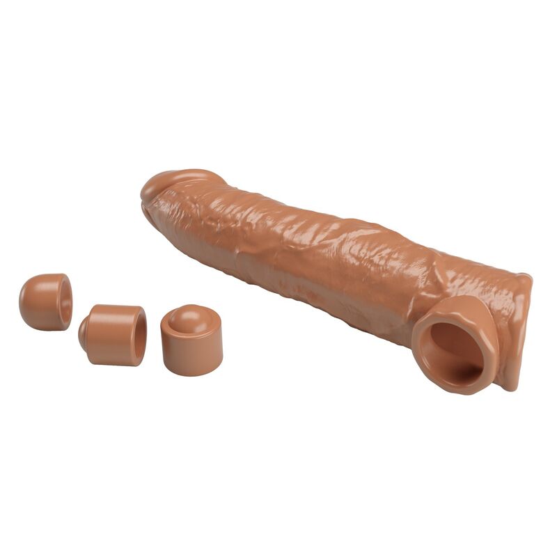 Manchon Extension Pénis Ajustable 26 cm Ø 4 cm Marron - Pretty Love
