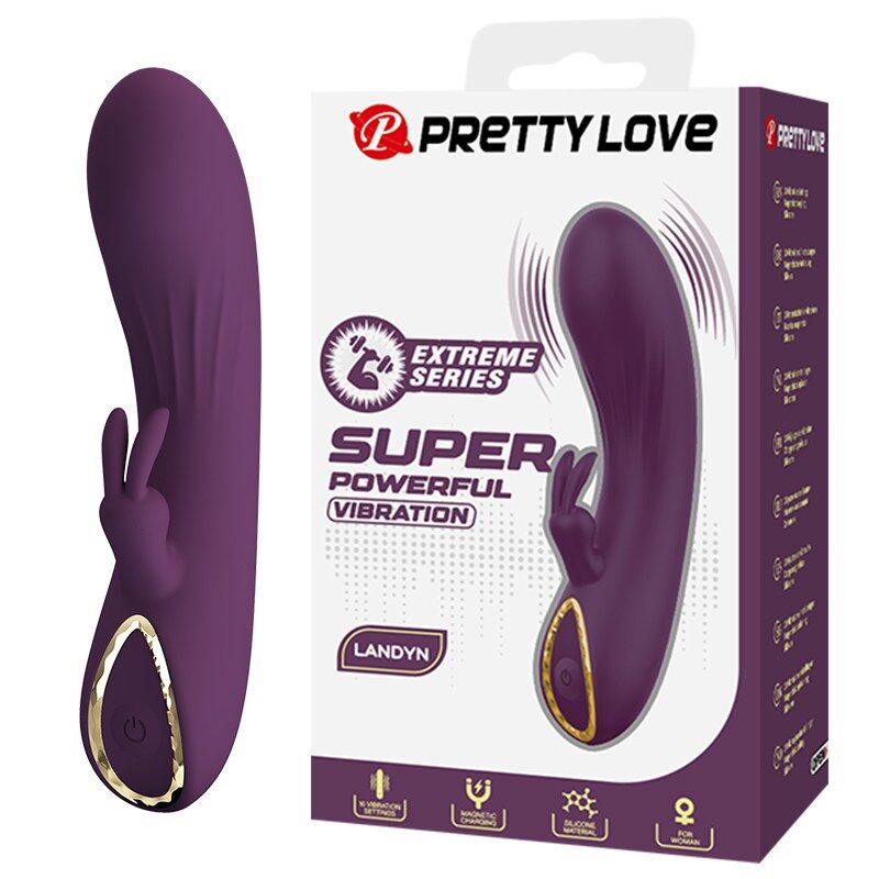 Vibromasseur Lapin Landyn 10 Fonctions Rechargeable - Pretty Love