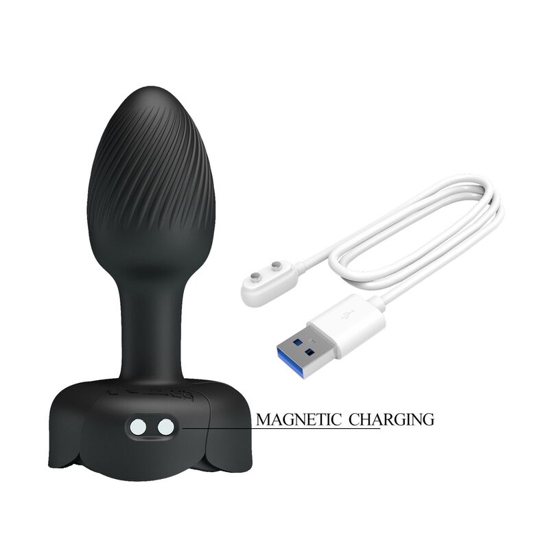 Plug Anal Vibrant 10 Modes Rechargeable Noir - Pretty Love