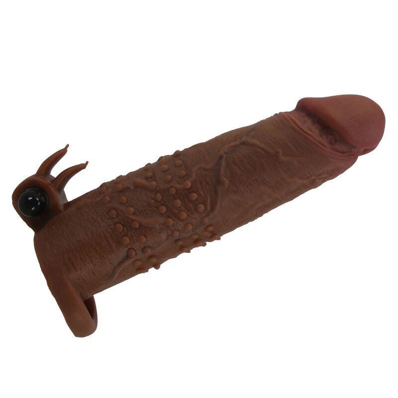 Manchon Vibrant Pénis Quillon 20cm Ø4cm Marron - Pretty Love