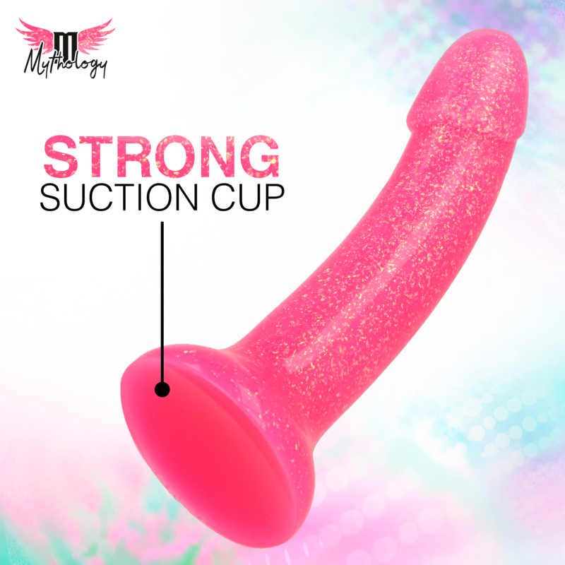 Gode Silicone Lyra 7 Rose Doré Paillettes 17 cm - Mythology