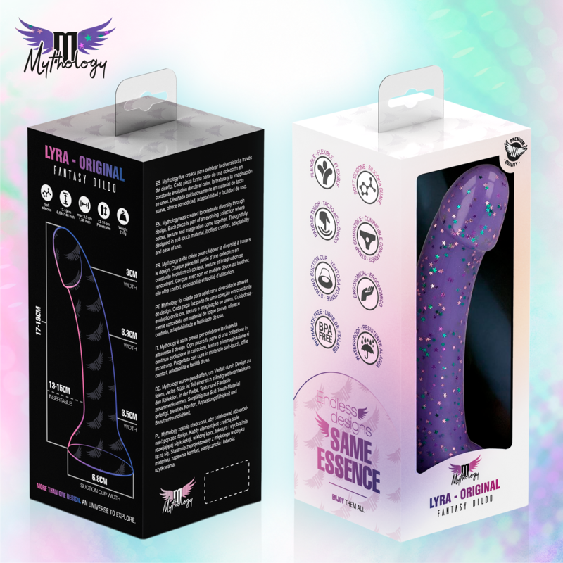 Gode Dildo Lyra Silicone Violet Moucheté 17 cm - Mythology