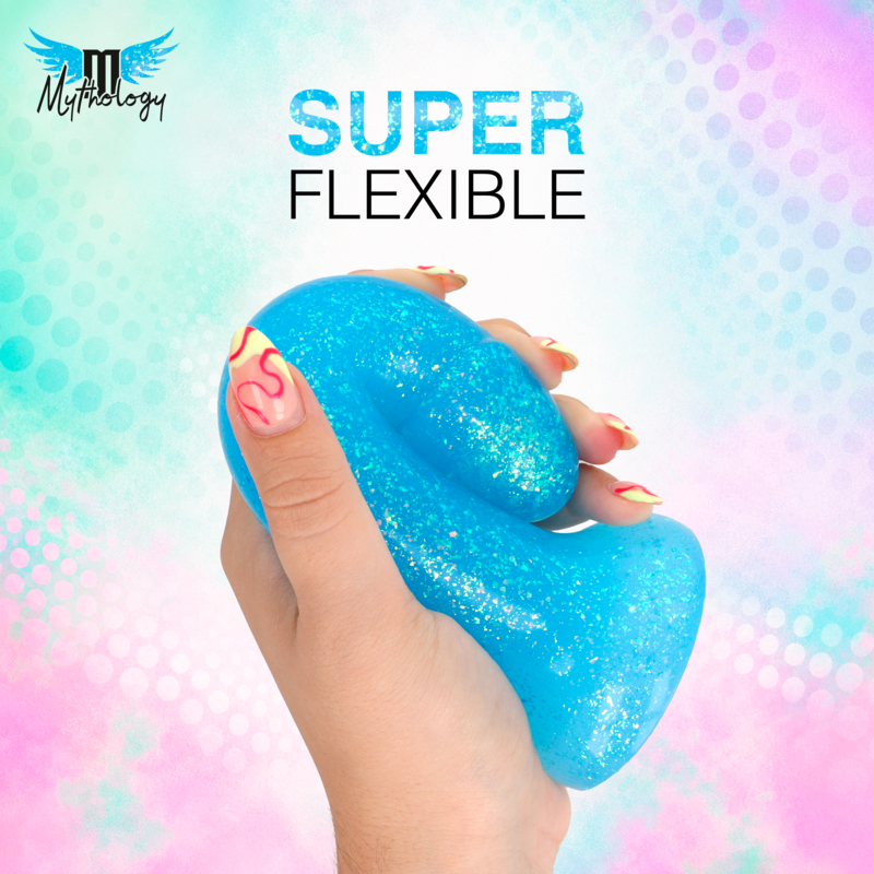 Gode Dildo Lyra 8 Silicone 17 cm Bleu Clair Moucheté - Mythology