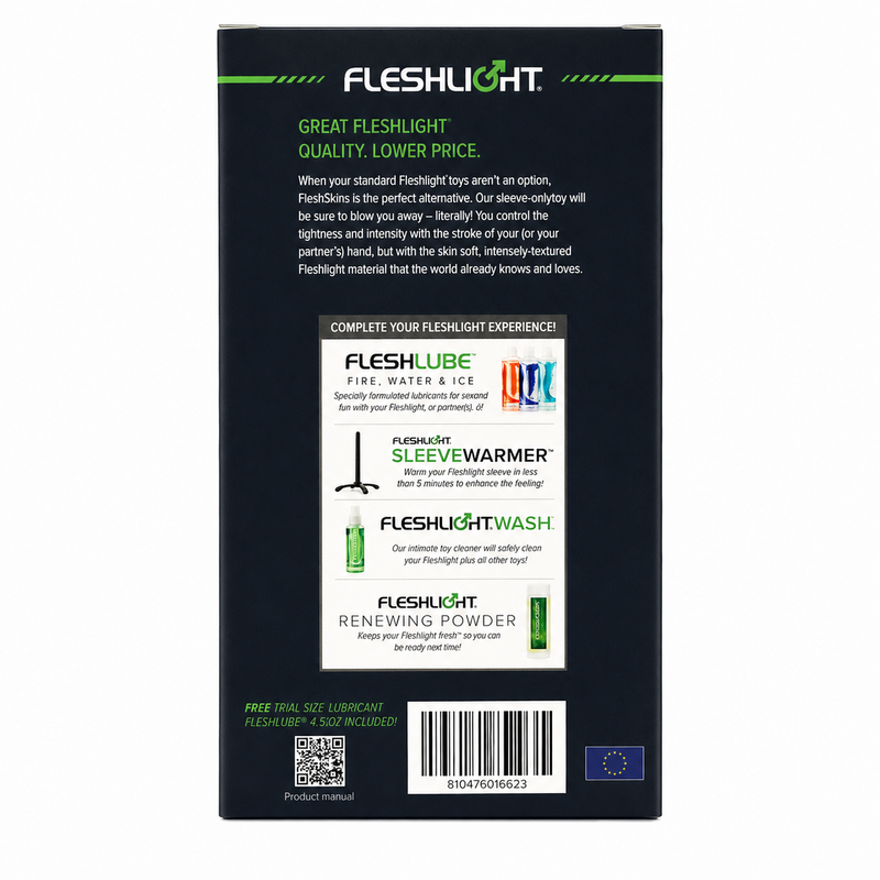 Masturbateur Manuel FleshSkins Grip Blue Ice Translucide - Fleshlight
