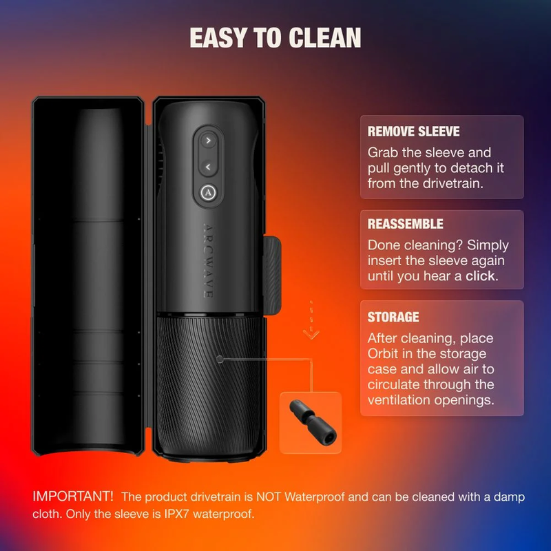 ARCWAVE - ORBIT MASTURBATEUR MASCULIN ROTATIF À 360° AVEC CONTRÔLE PAR APPLICATION NOIR