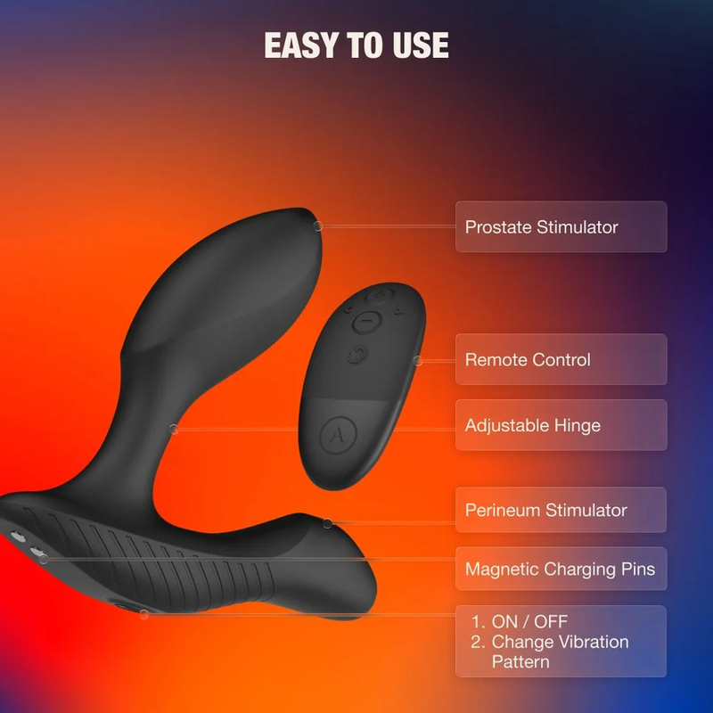 ARCWAVE - PERK MASSEUR DE PROSTATE VIBRANT À DOUBLE MOTEUR ET TÉLÉCOMMANDE NOIR