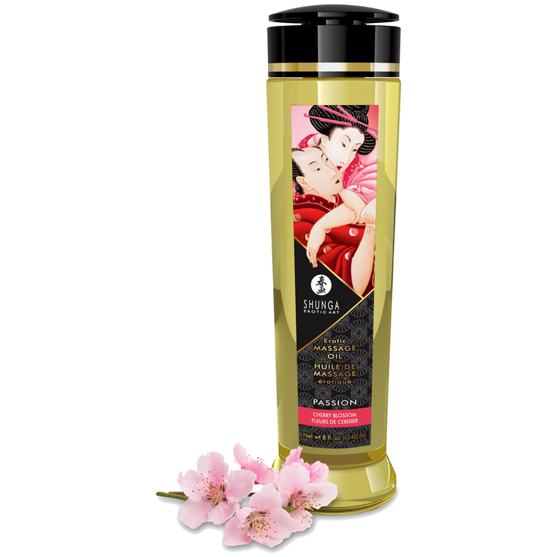 SHUNGA - PASSION HUILE DE MASSAGE ÉROTIQUE FLEUR DE CERISIER 240 ML