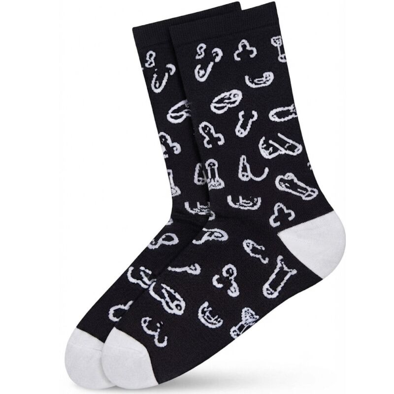 Chaussettes Noires Motif Pénis Pointures 35-40 - Diablo Picante