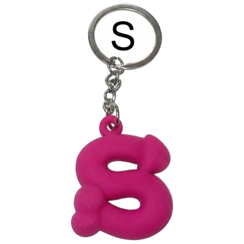 Porte-clés Pénis Lettre S Fuchsia Parfumé Fraise - Diablo Picante