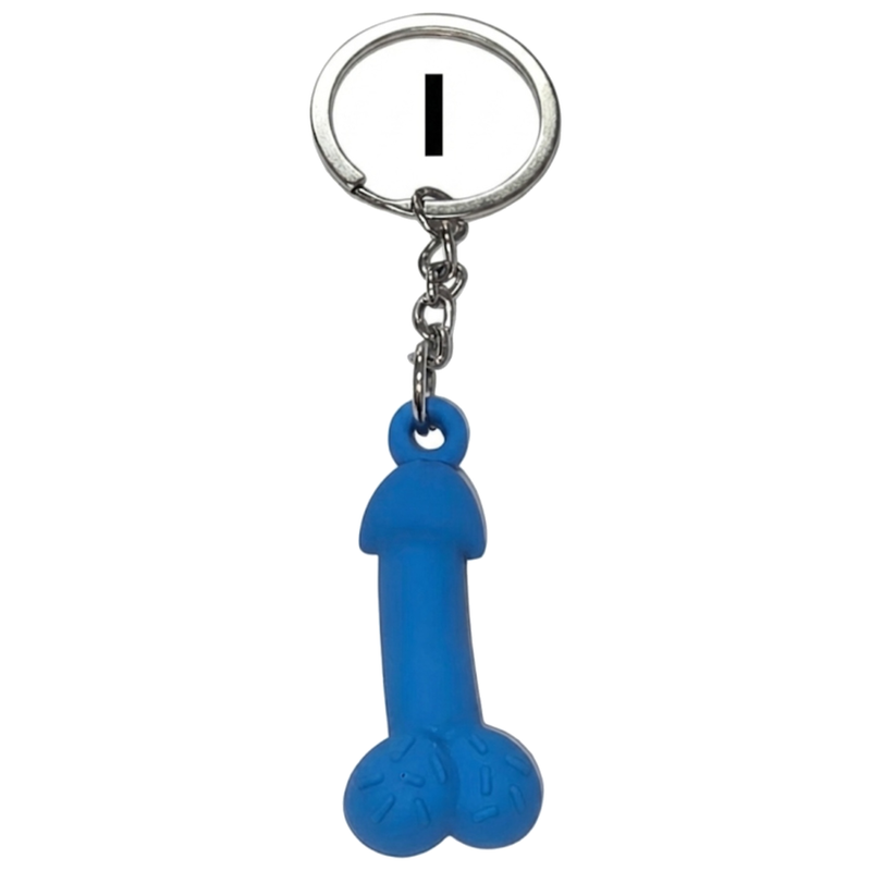 DIABLO PICANTE - PORTE - CLÉS BLEU EN FORME DE PÉNIS, LETTRE I PARFUMÉE À LA VANILLE