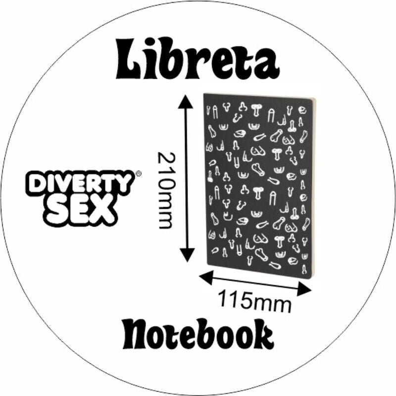 Carnet Noir Motif Pénis 14x21 - Diablo Picante