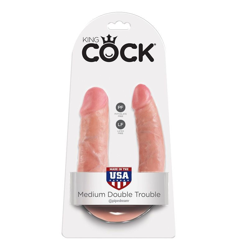 Gode Double Pénétration Réaliste 13,9 cm Naturel - King Cock