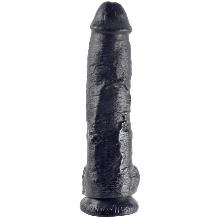 Gode Noir Réaliste avec Boules 25,4 cm - King Cock