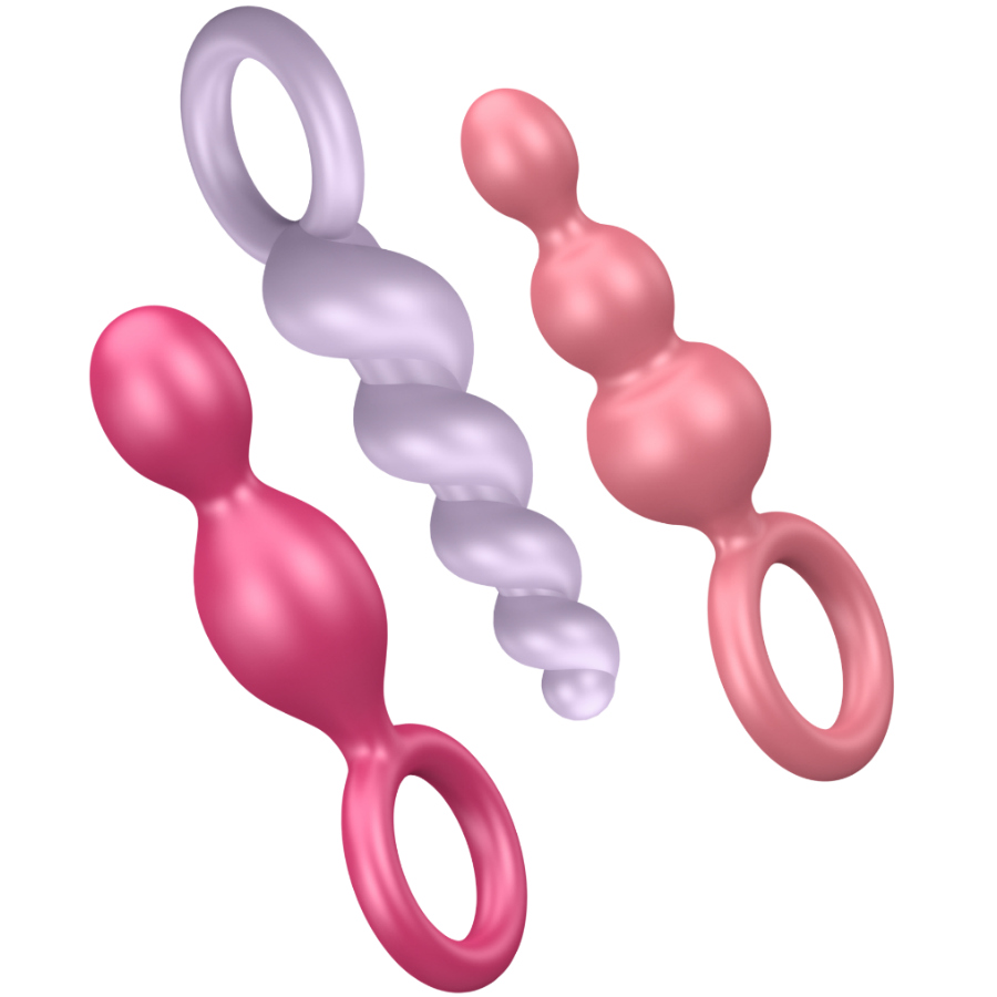Kit 3 Plugs Anaux Satisfyer Booty Call Noir - Satisfyer