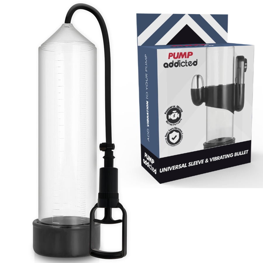 Pompe à pénis vibrante RX7 transparente - Pump Addicted - PUMP ADDICTED