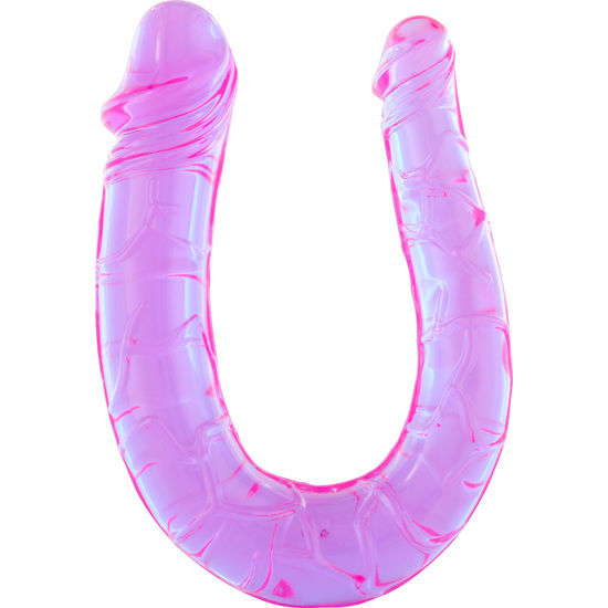 Seven Creations Double Dong Flexible en Silicone Rose