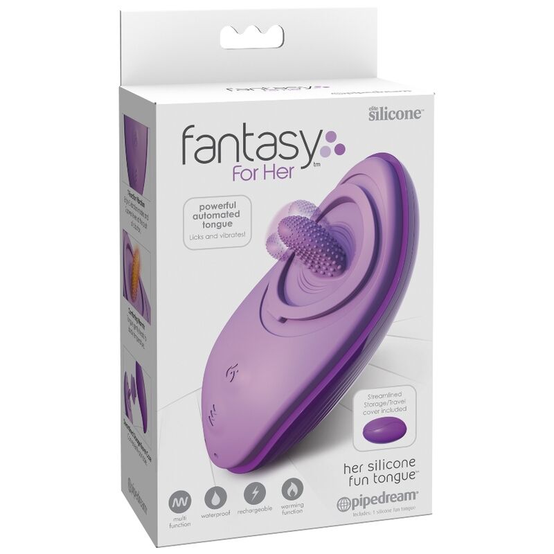 Stimulateur Clitoridien Langue Oscillante Chauffante Violet - Fantasy For Her